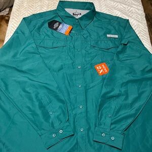 Habit 2XL  Turquoise Men's button down Shirt